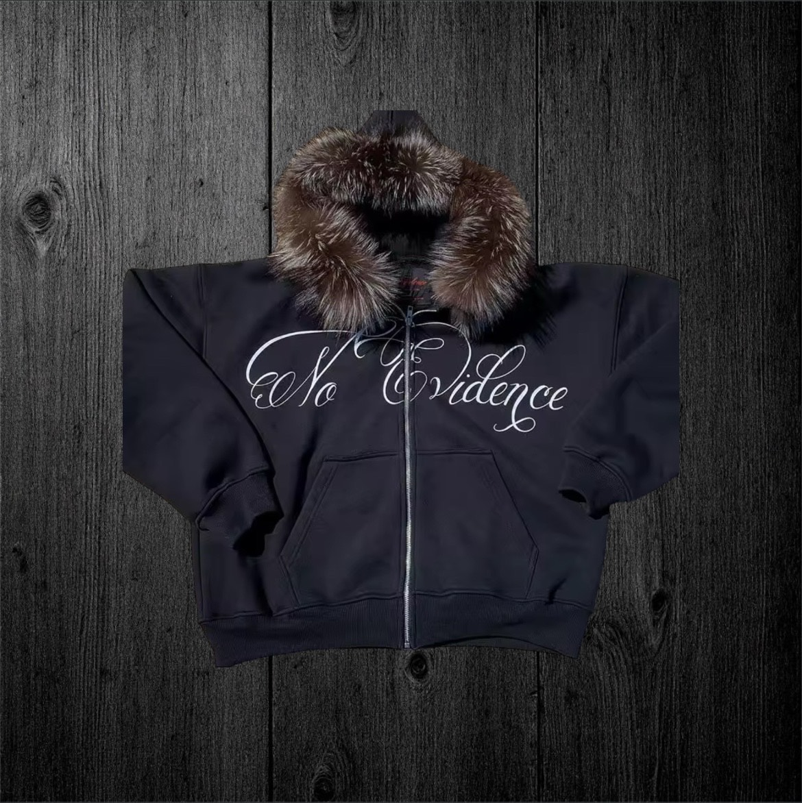 No Evidence Fur Collar Hoodie