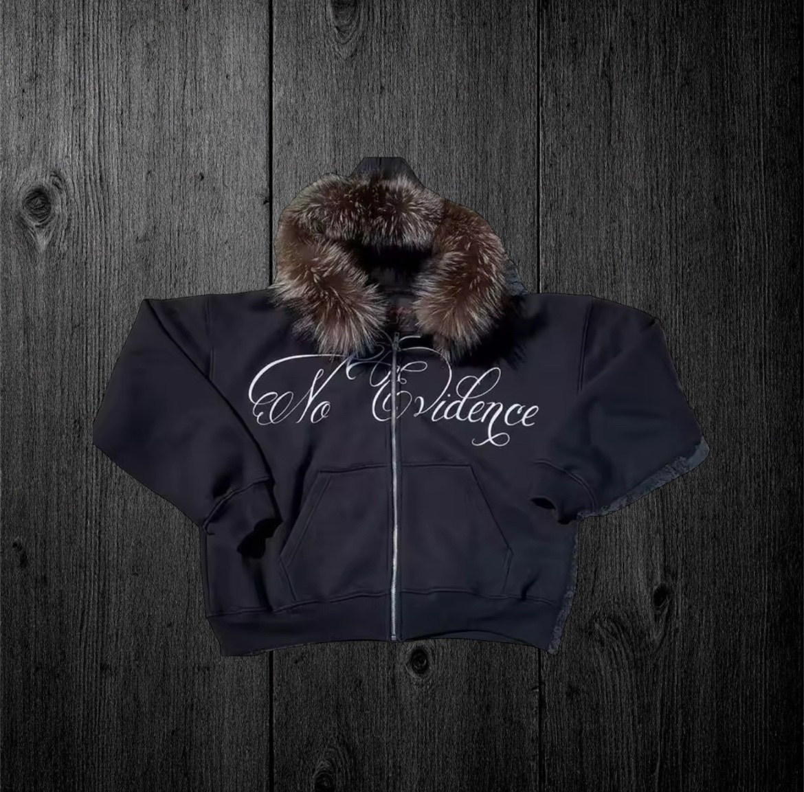 No Evidence Fur Collar Hoodie