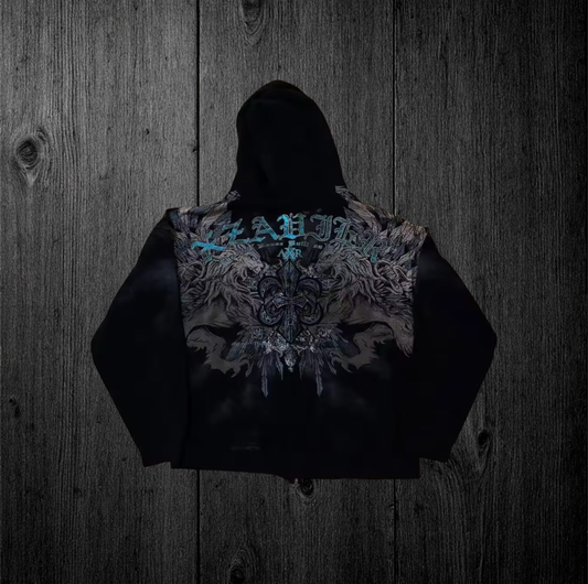 Y2k streetwear zip up hoodie