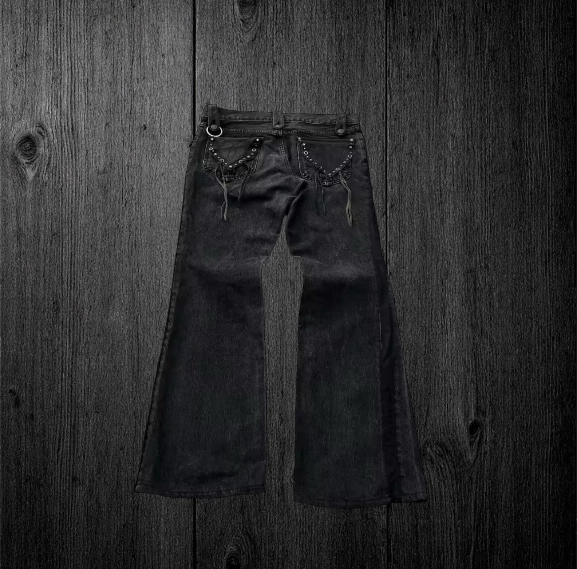 Black denim cross jeans
