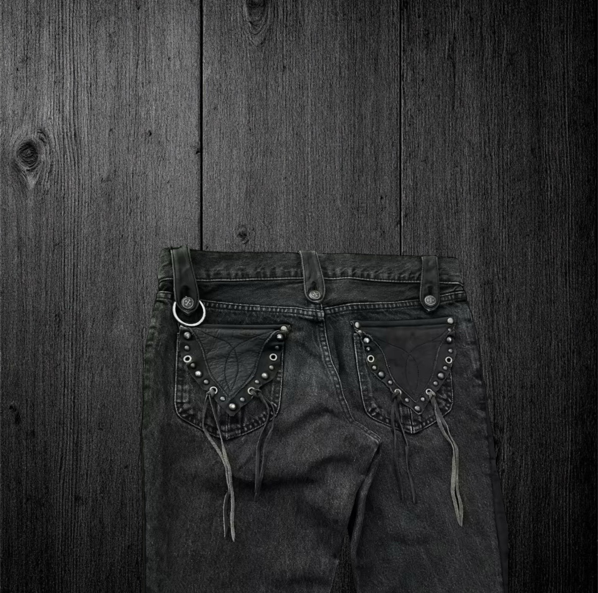 Black denim cross jeans