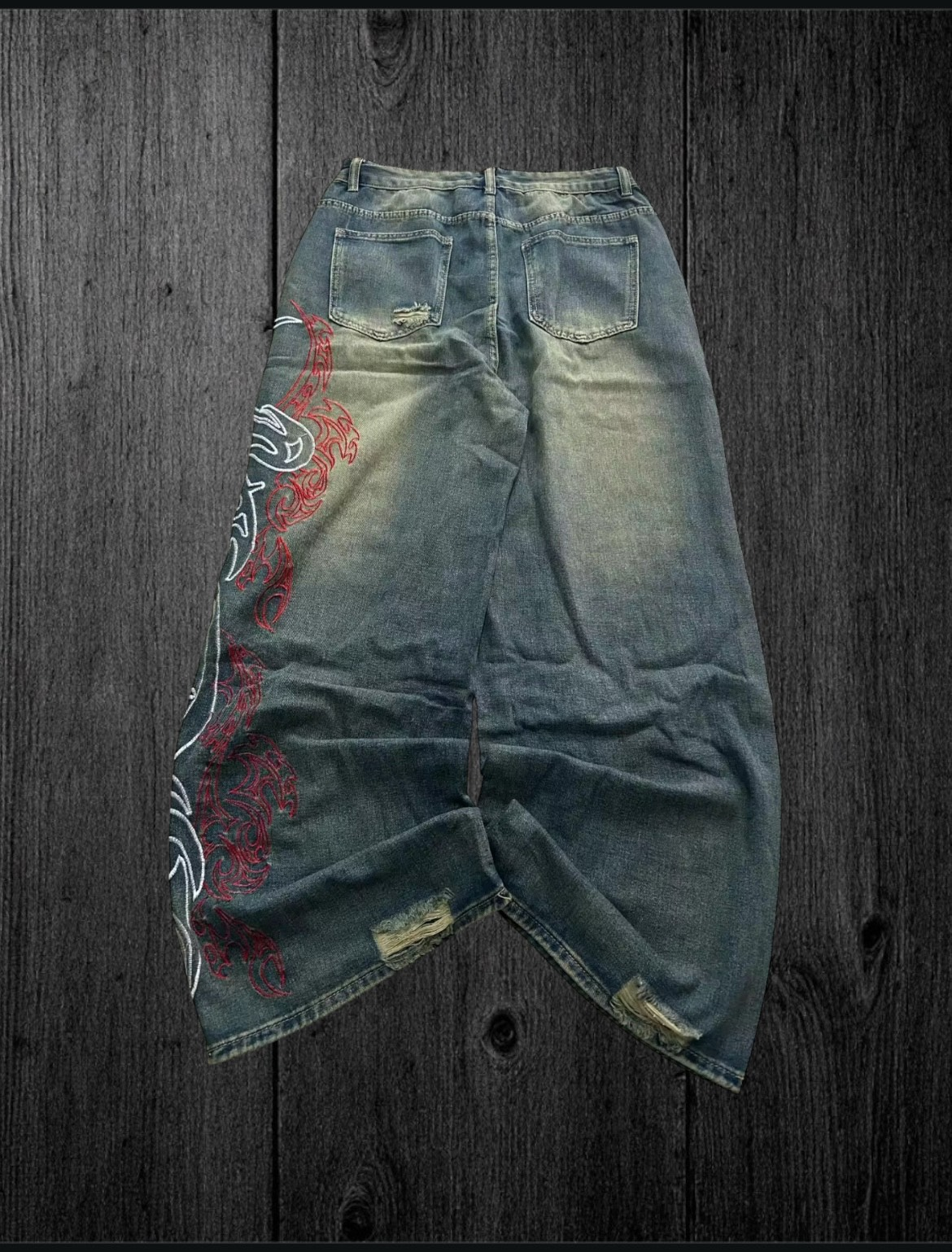 Y2K Amer Embroidery Baggy Jeans