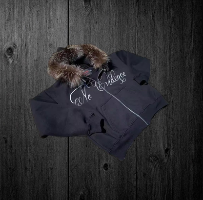 No Evidence Fur Collar Hoodie