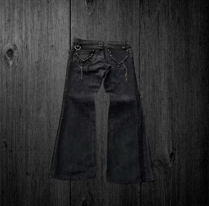 Black denim cross jeans