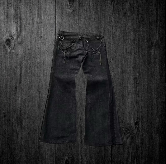 Black denim cross jeans