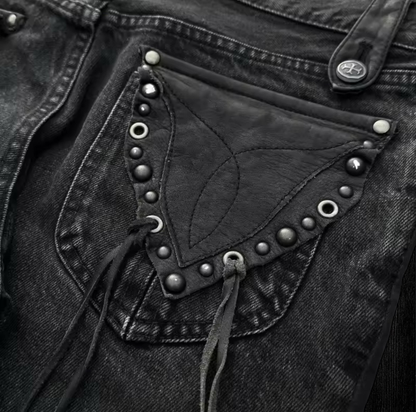 Black denim cross jeans