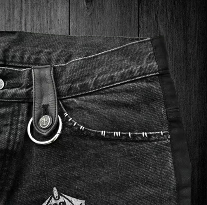 Black denim cross jeans