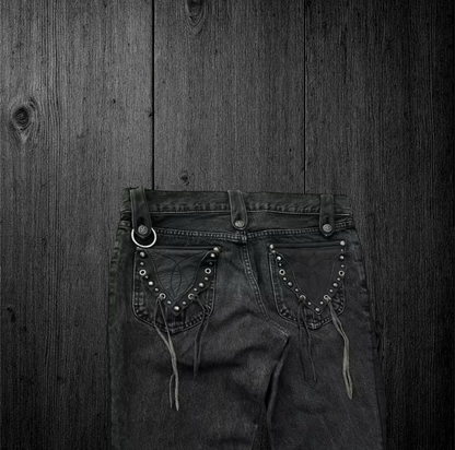Black denim cross jeans